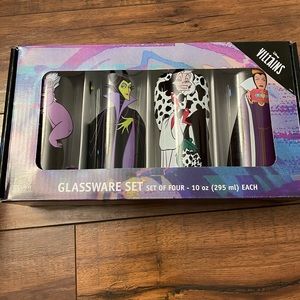 Disney villians set 4 drinking glasses